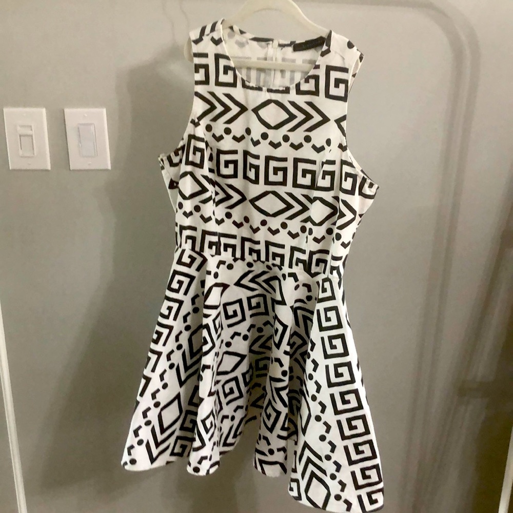 Denim tribal print dress